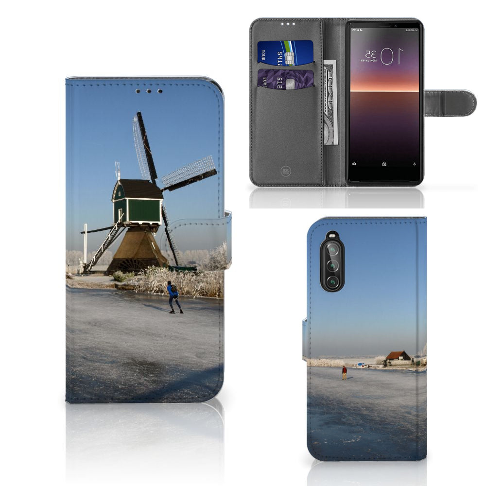 Sony Xperia 10 II Flip Cover Schaatsers