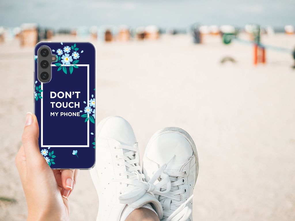 Samsung Galaxy A34 Silicone-hoesje Flowers Blue DTMP B2C Telecom