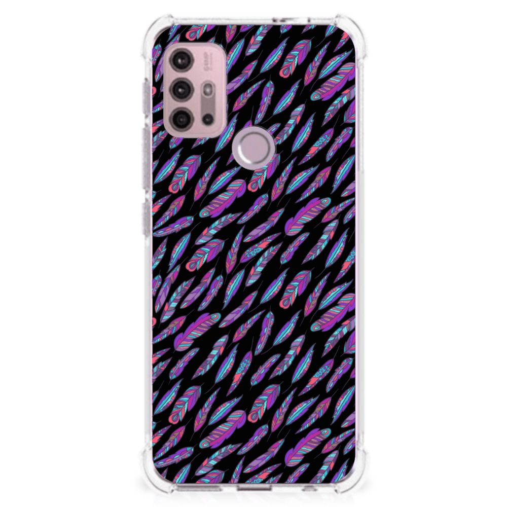 Motorola Moto G30 | G20 | G10 Doorzichtige Silicone Hoesje Feathers Color