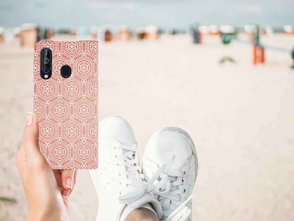 Samsung Galaxy A60 Hoesje met Magneet Pattern Orange