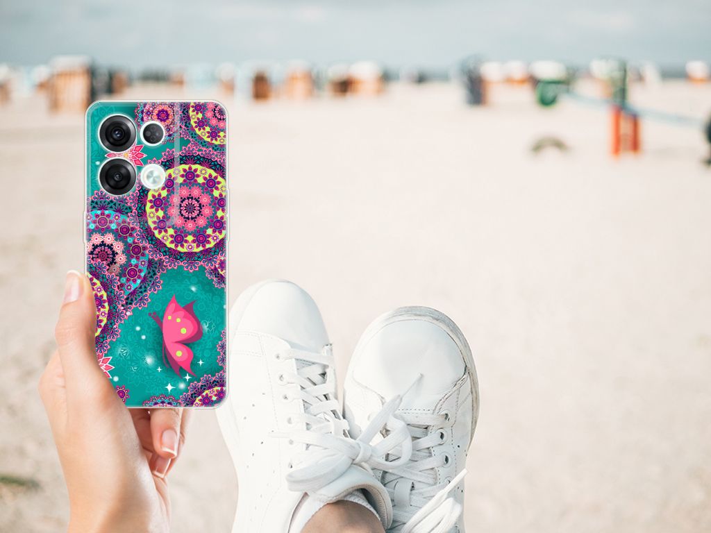 OPPO Reno8 Pro Hoesje maken Cirkels en Vlinders B2C Telecom
