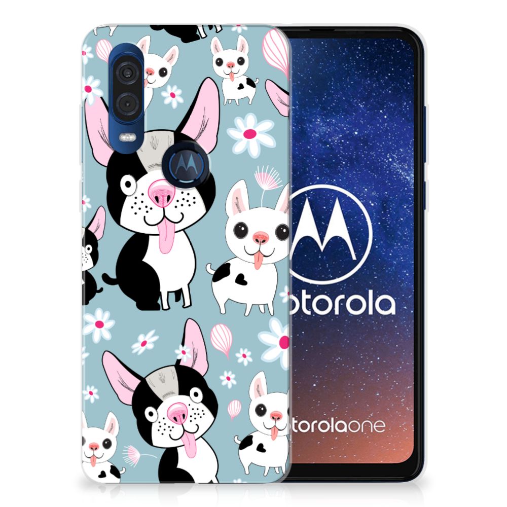 Motorola One Vision TPU Hoesje Hondjes