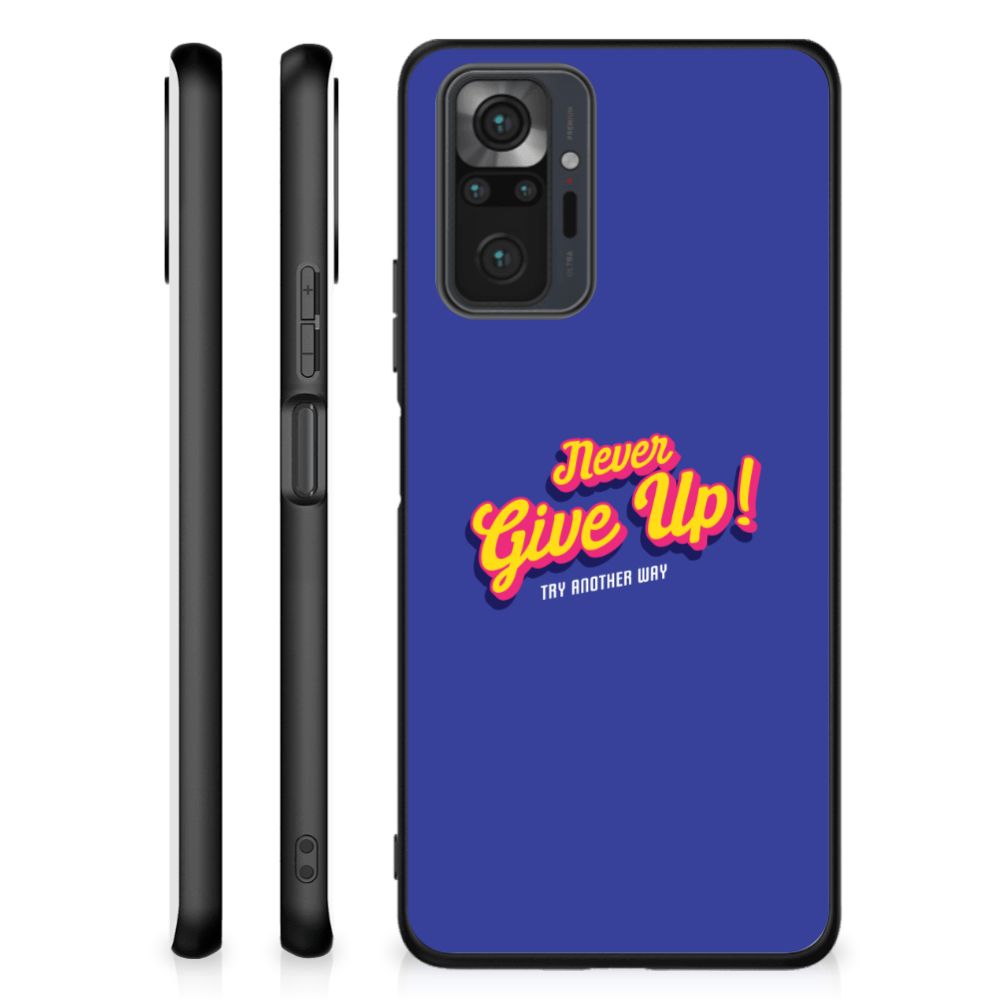 Xiaomi Redmi Note 10 Pro Telefoon Hoesje met tekst Never Give Up