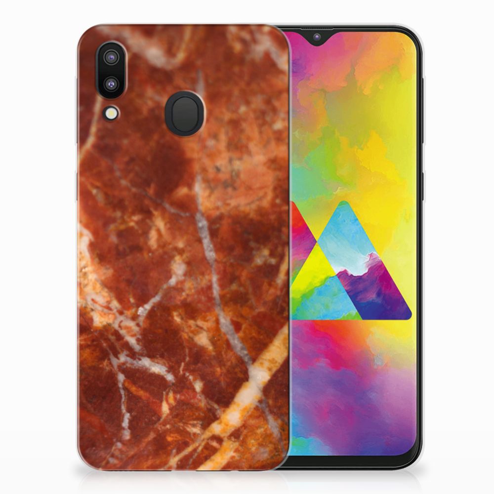 Samsung Galaxy M20 (Power) TPU Siliconen Hoesje Marmer Bruin