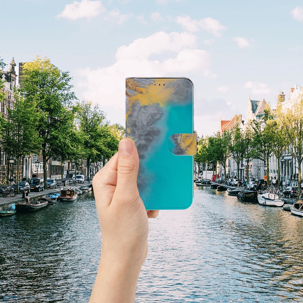 Samsung Galaxy A10 Bookcase Marble Blue Gold