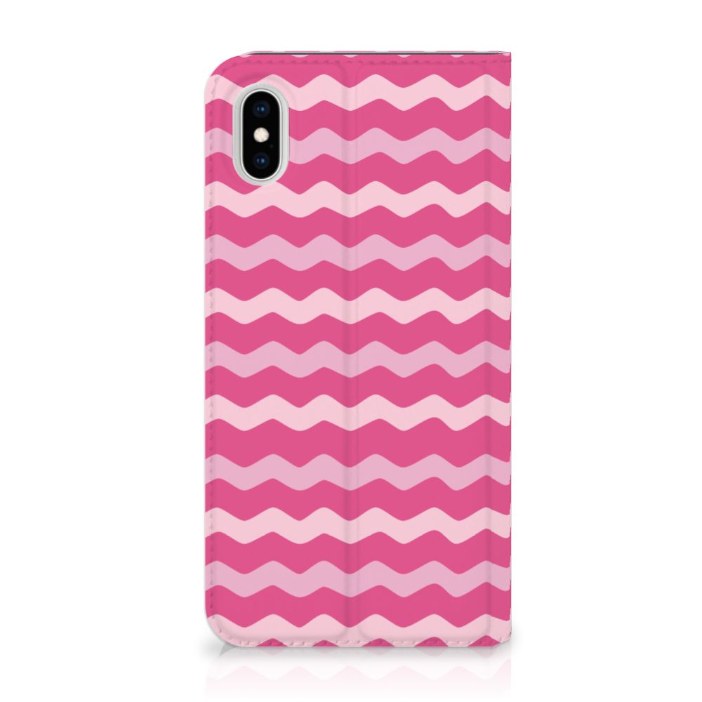Apple iPhone Xs Max Hoesje met Magneet Waves Pink