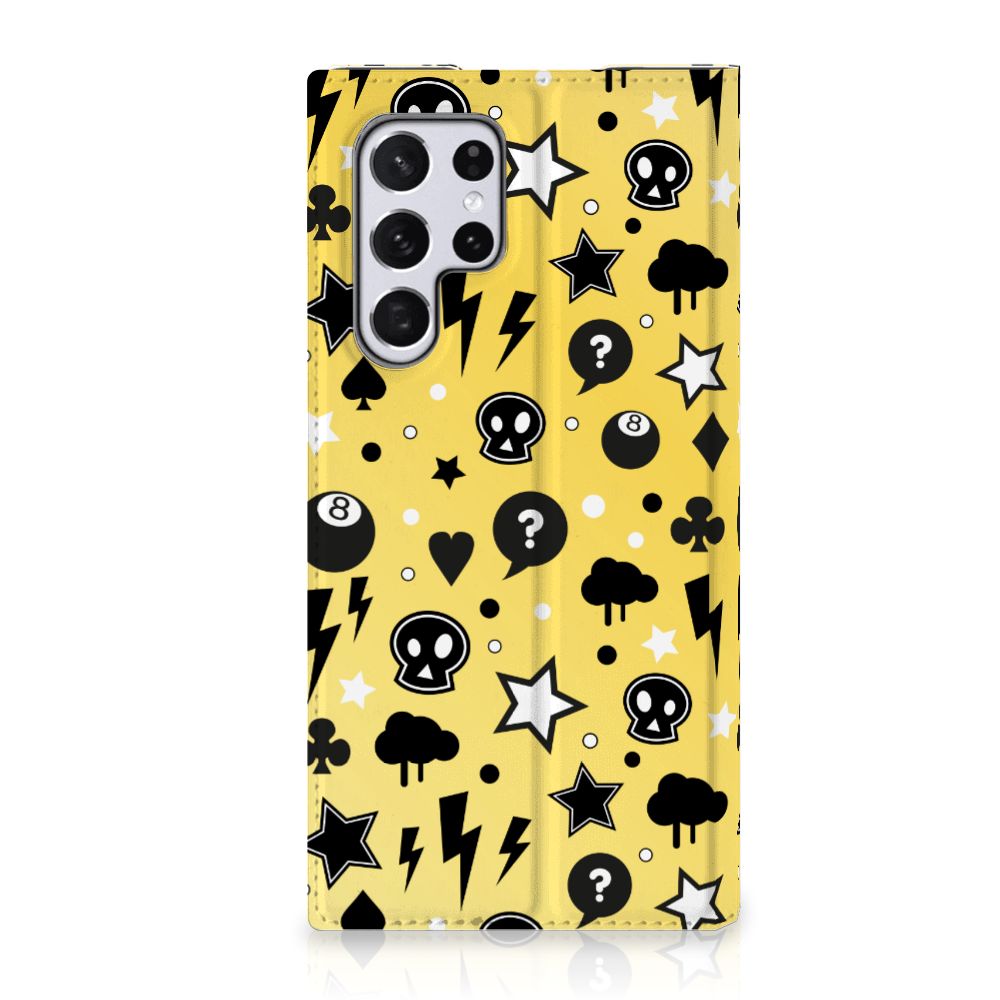 Mobiel BookCase Samsung Galaxy S22 Ultra Punk Geel - B2C Telecom