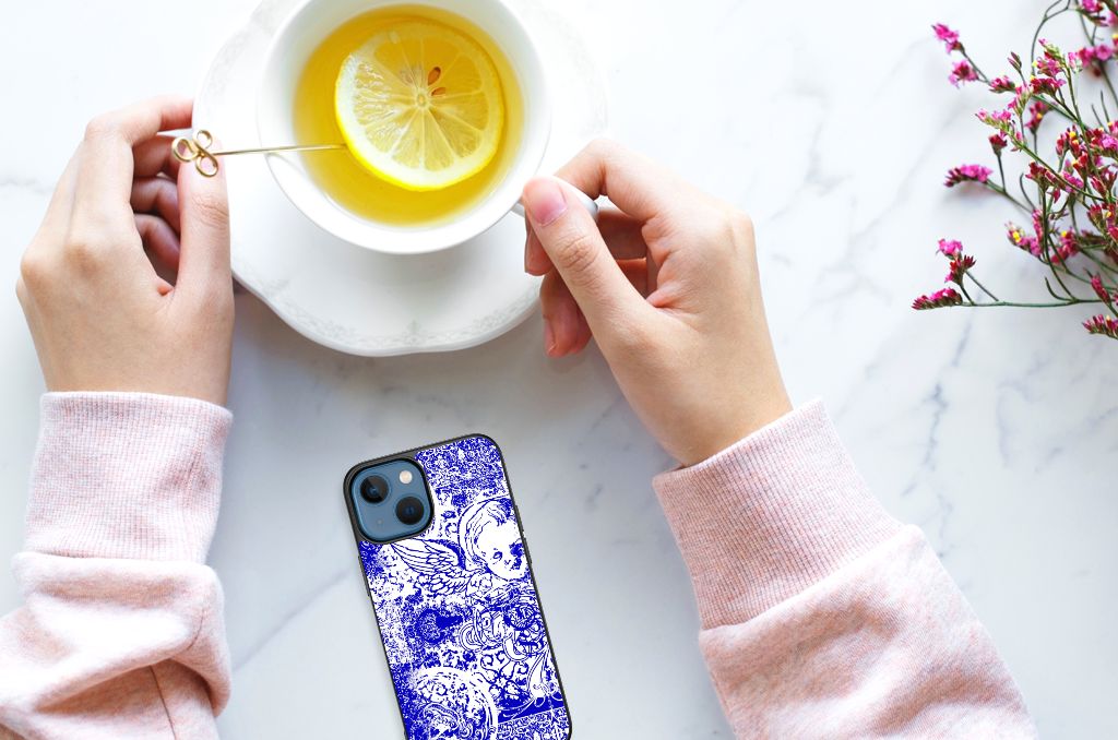 Telefoonhoesje Apple iPhone 13 mini Angel Skull Blauw B2C Telecom