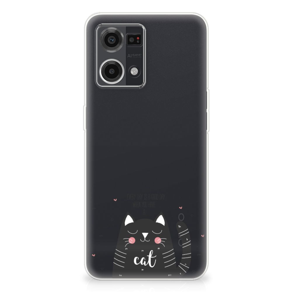OPPO Reno7 4G Telefoonhoesje met Naam Cat Good Day