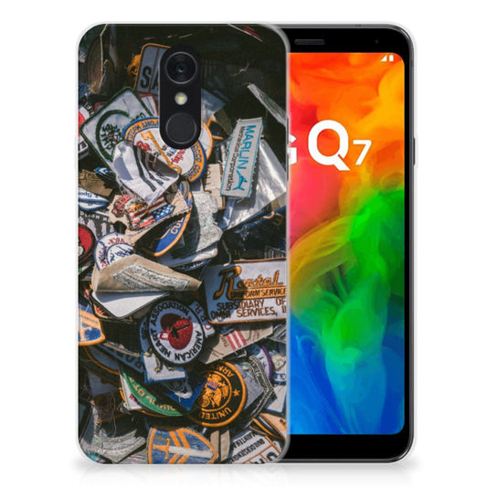 LG Q7 Siliconen Hoesje met foto Badges