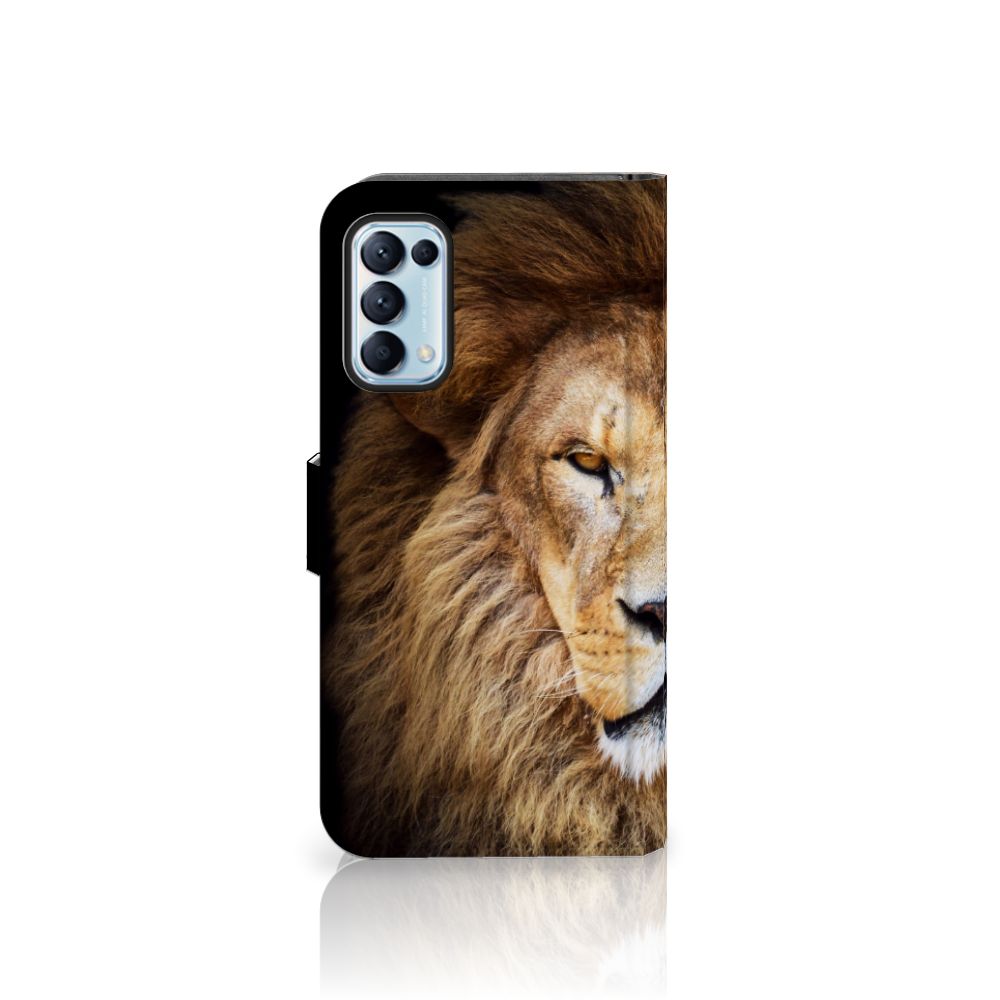 OPPO Find X3 Lite Telefoonhoesje met Pasjes Leeuw