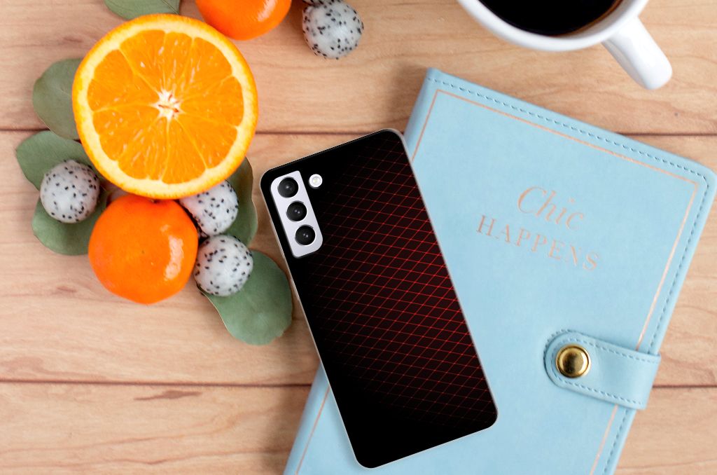 Samsung Galaxy S21 Plus TPU bumper Geruit Rood B2C Telecom