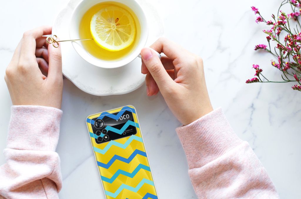 Xiaomi Poco X4 Pro 5G TPU bumper Zigzag Blauw B2C Telecom