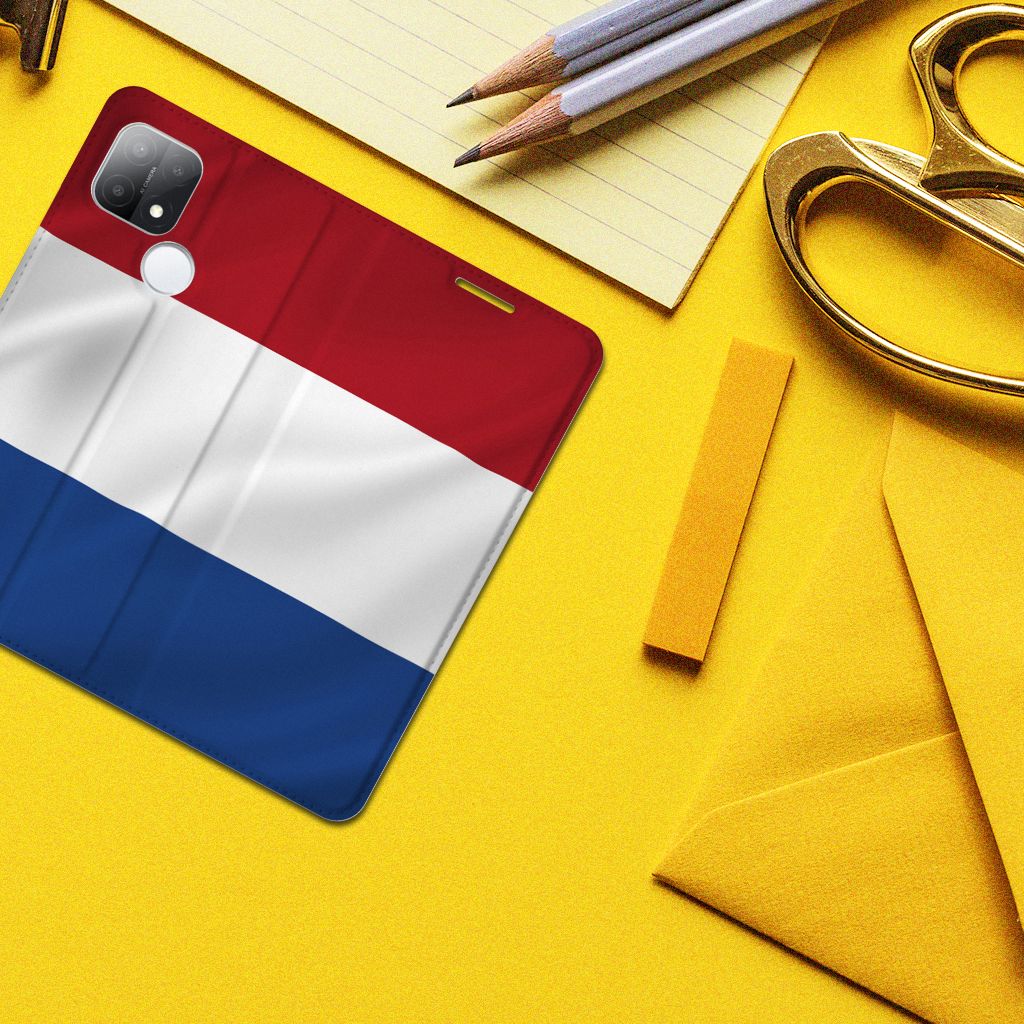 OPPO A15 Standcase Nederlandse Vlag - B2C Telecom