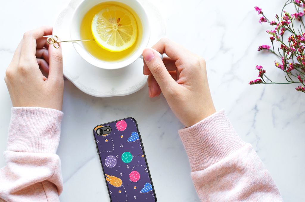 iPhone SE 2022 | SE 2020 | 7/8 GSM Cover Space design with colorful planets on a stylish background.