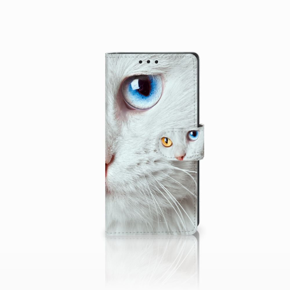 Sony Xperia XA1 Telefoonhoesje met Pasjes Witte Kat