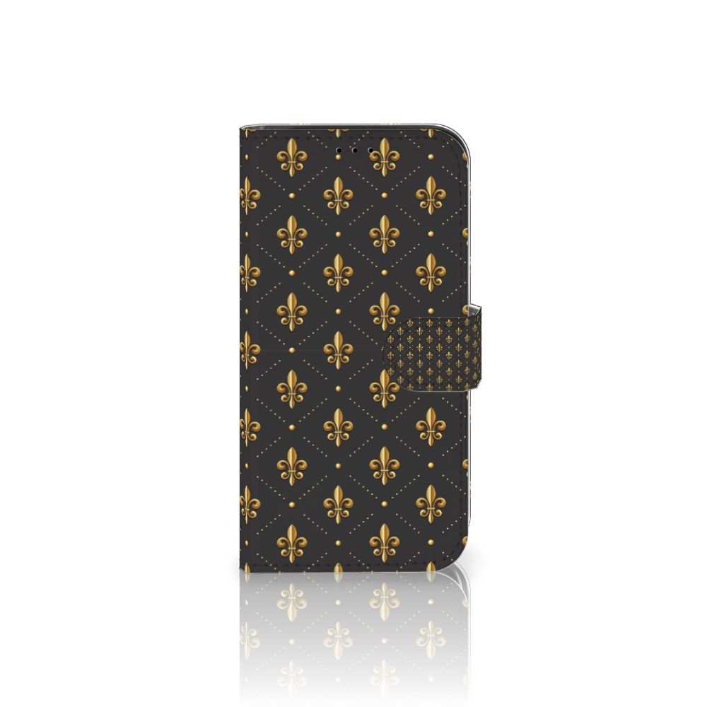 iPhone 13 Pro Telefoon Hoesje Franse Lelie met gouden lelies op zwarte achtergrond 📱