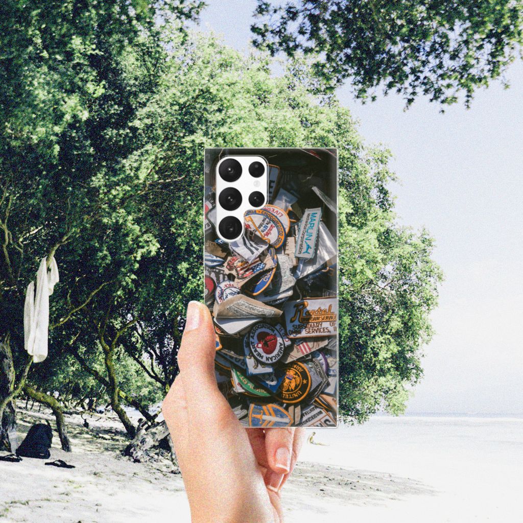 Samsung Galaxy S22 Ultra Siliconen Hoesje met foto Badges B2C Telecom