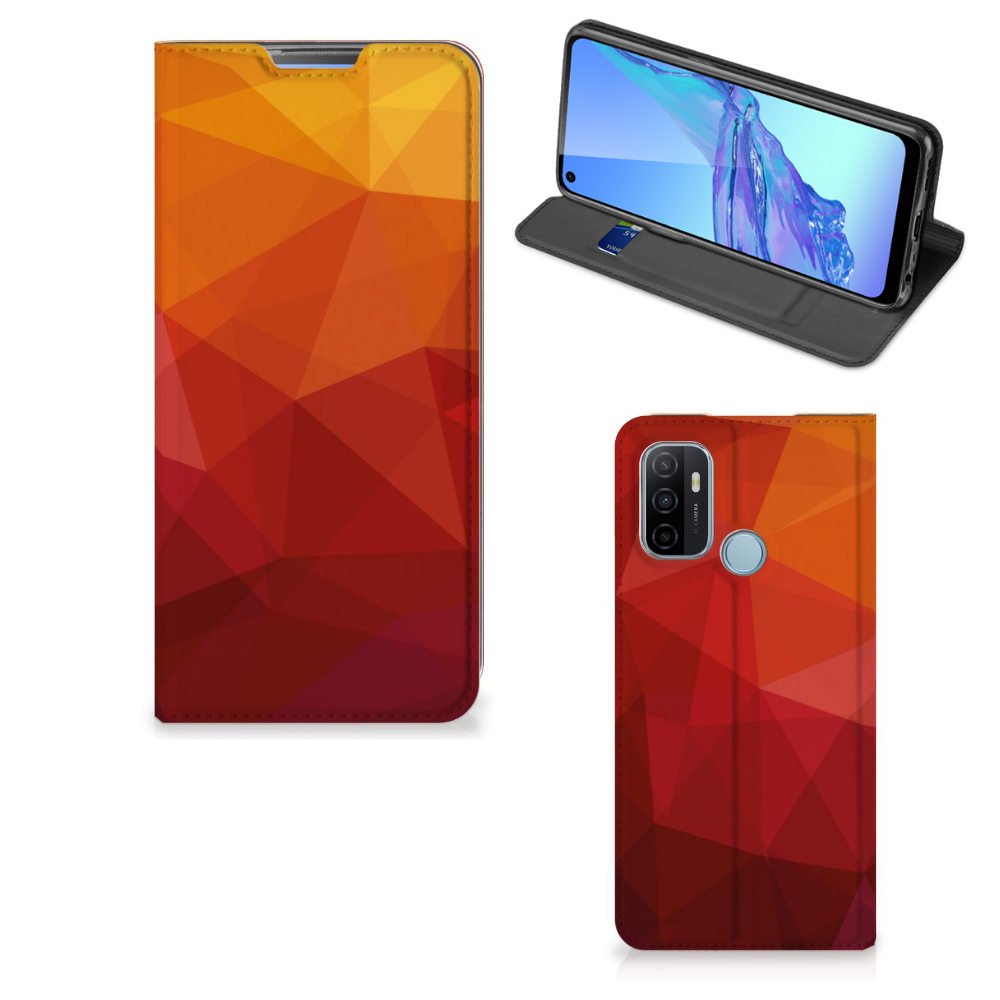 Stand Case voor OPPO A53 | A53s Polygon Red - B2C Telecom