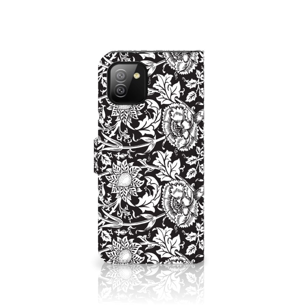 Samsung Galaxy A03 Hoesje Black Flowers