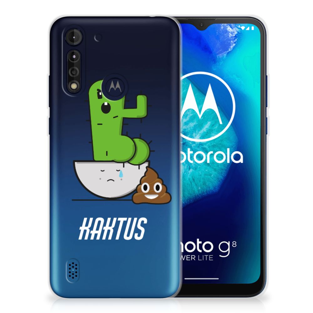Motorola Moto G8 Power Lite Telefoonhoesje met Naam Cactus Poo