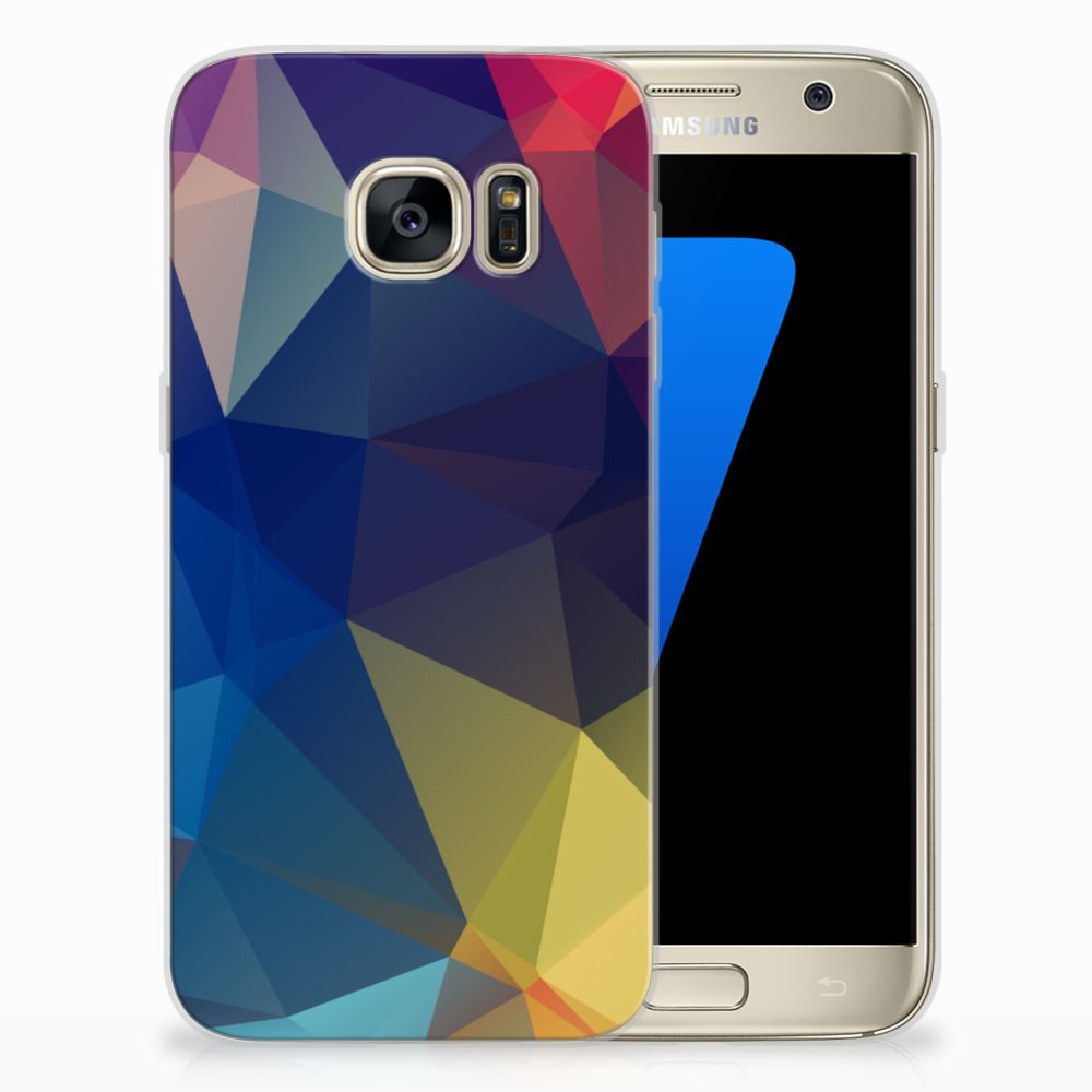 Samsung Galaxy S7 TPU Hoesje Polygon Dark