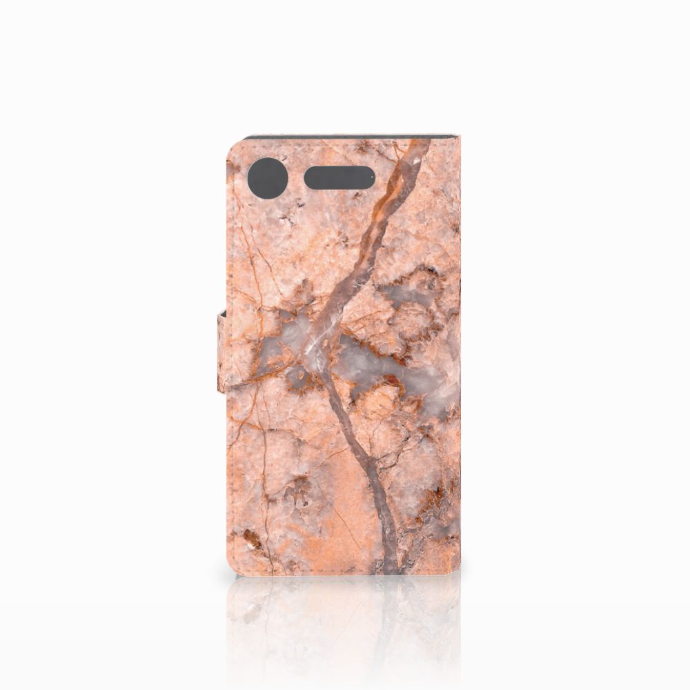 Sony Xperia XZ1 Bookcase Marmer Oranje