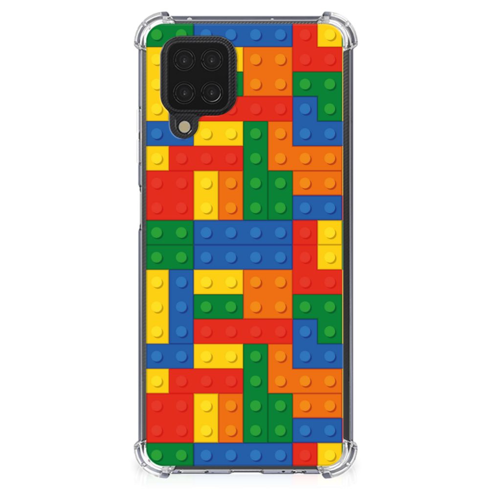 Samsung Galaxy A12 Doorzichtige Silicone Hoesje Blokken - B2C Telecom