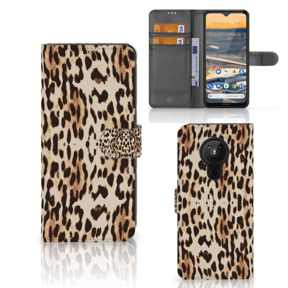 Nokia 5.3 Telefoonhoesje met Pasjes Leopard