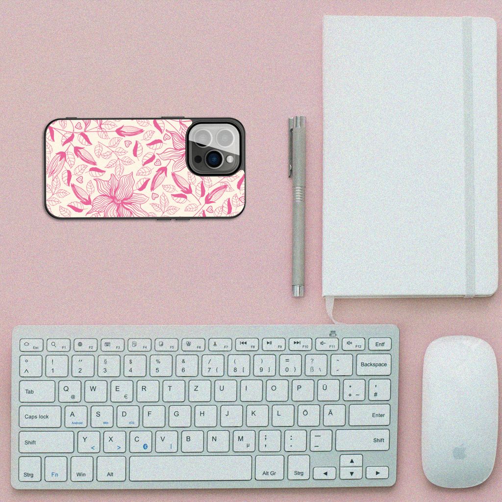 iPhone 13 Pro Bloemen Hoesje Pink Flowers B2C Telecom
