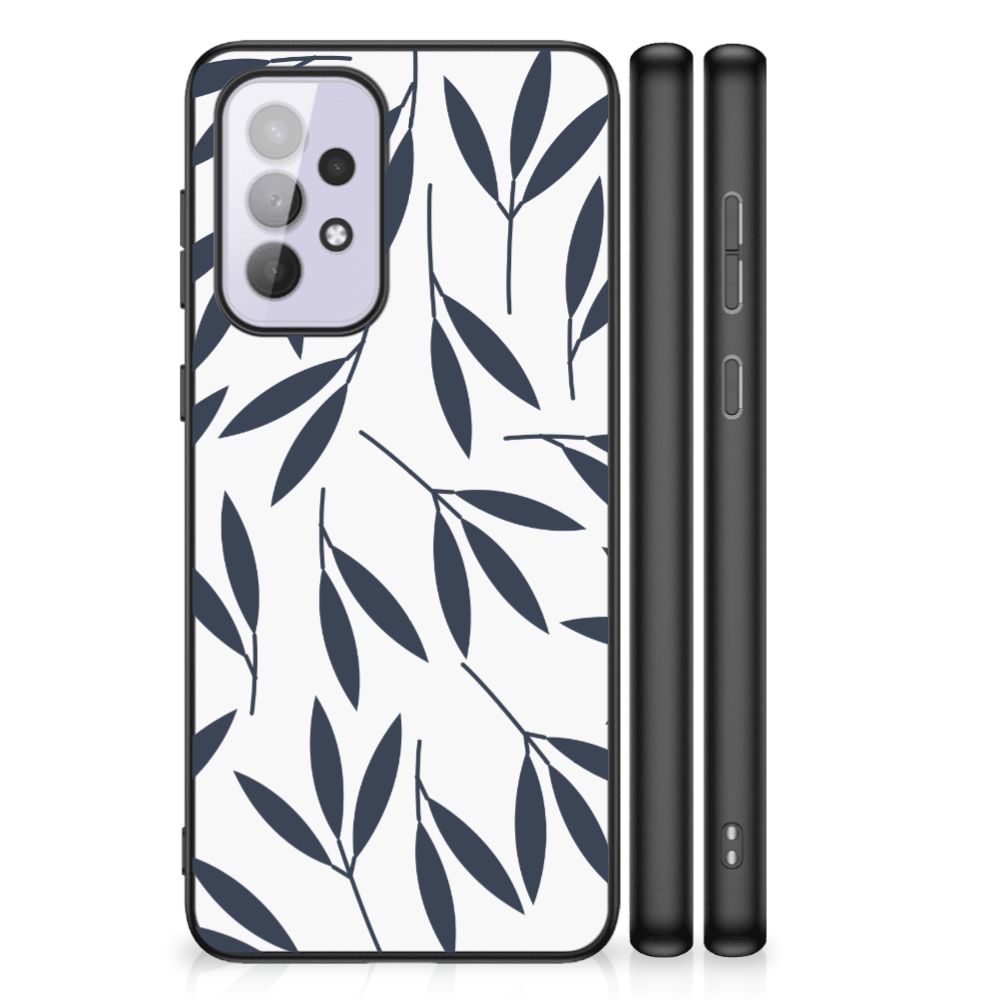 Samsung Galaxy A33 5G Bloemen Hoesje Leaves Blue B2C Telecom