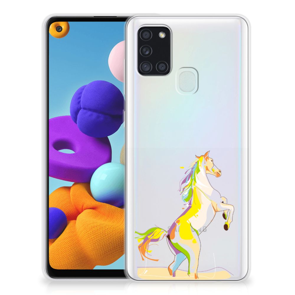 Samsung Galaxy A21s Telefoonhoesje met Naam Horse Color B2C Telecom