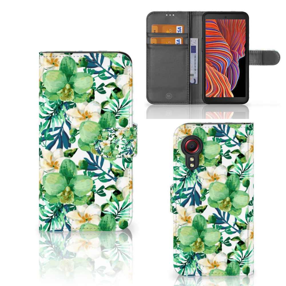 Samsung Galaxy Xcover 5 Hoesje Orchidee Groen