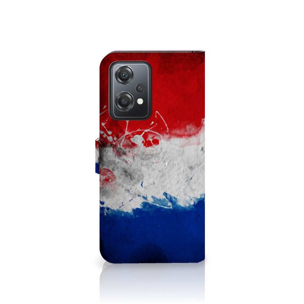 OnePlus Nord CE 2 Lite Bookstyle Case Nederland met artistiek ontwerp van de Nederlandse vlag.