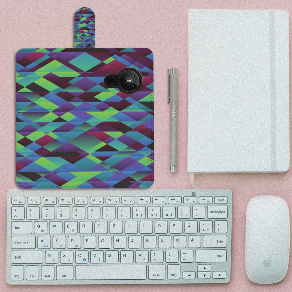 Nokia 5.3 Book Case Abstract Green Blue