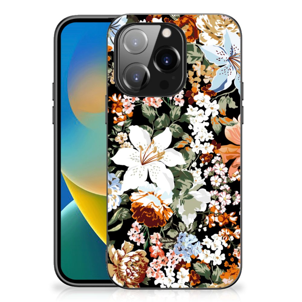Bloemen Hoesje voor iPhone 14 Pro Dark Flowers B2C Telecom
