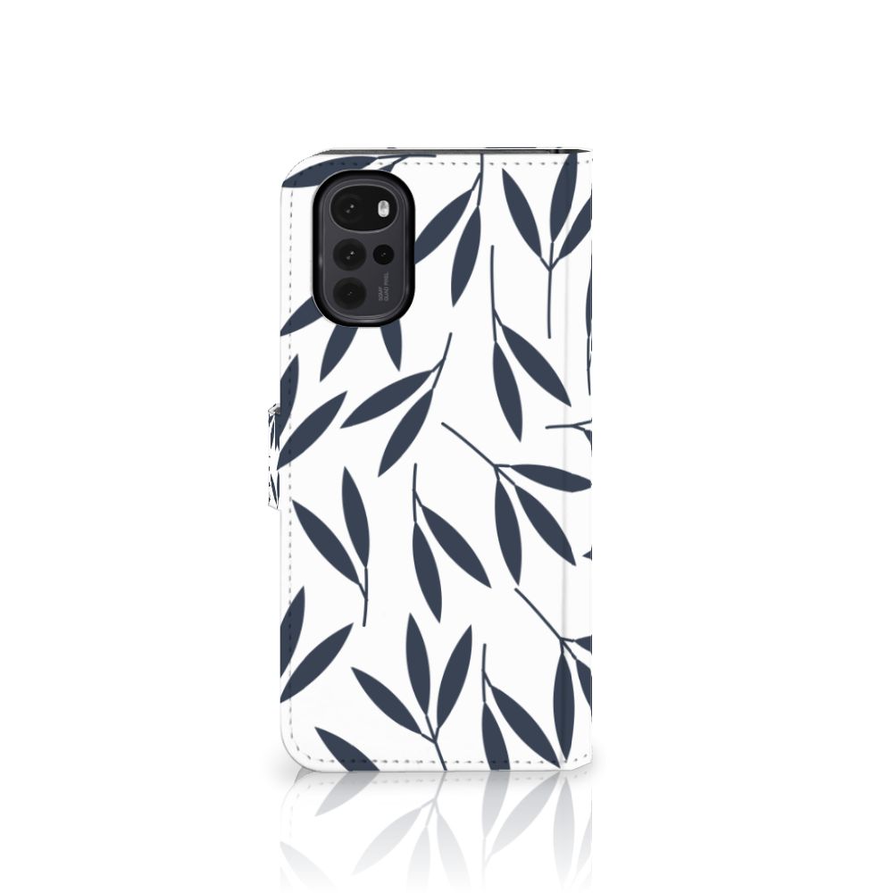 Motorola Moto G22 Hoesje Leaves Blue
