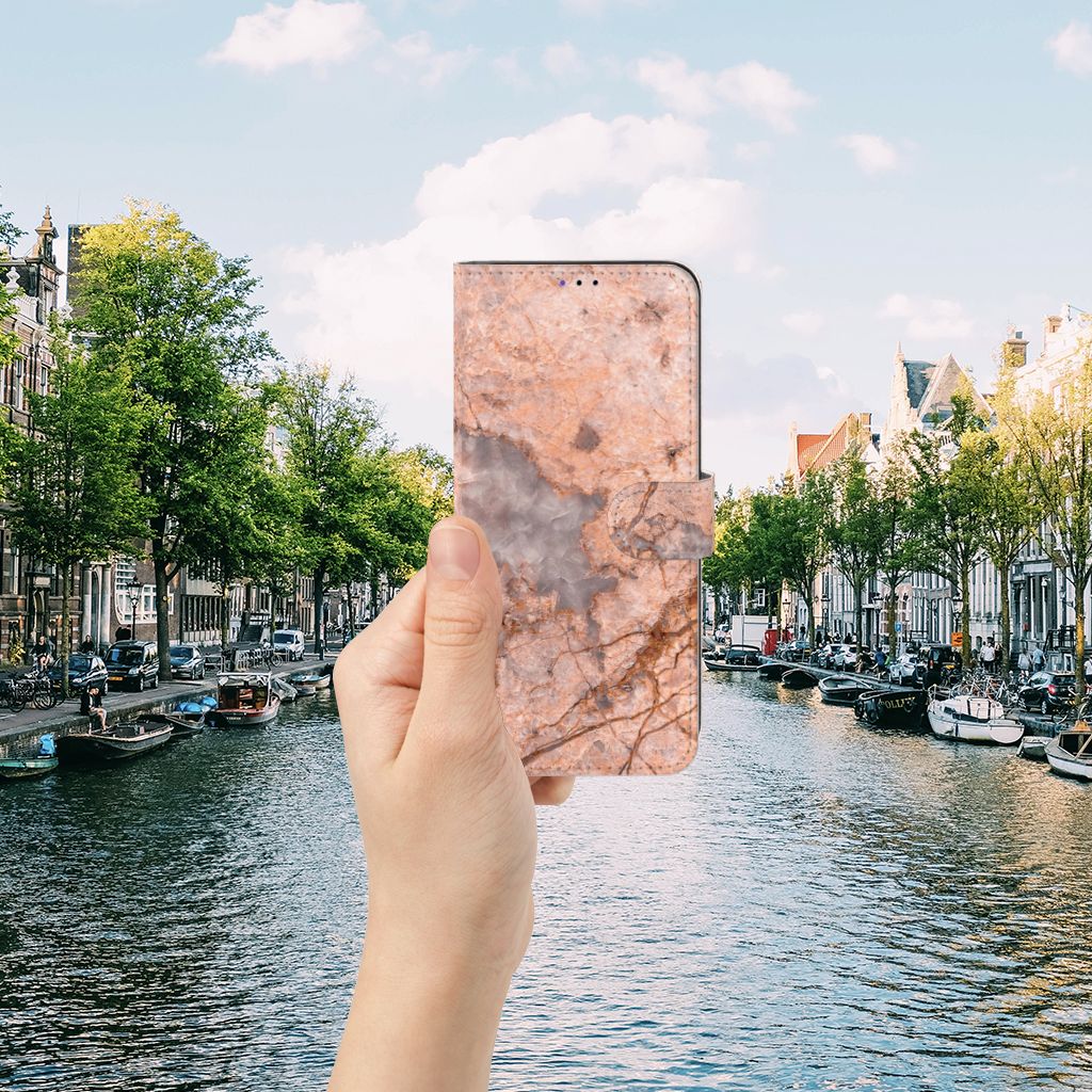 Samsung Galaxy A22 5G Bookcase Marmer Oranje