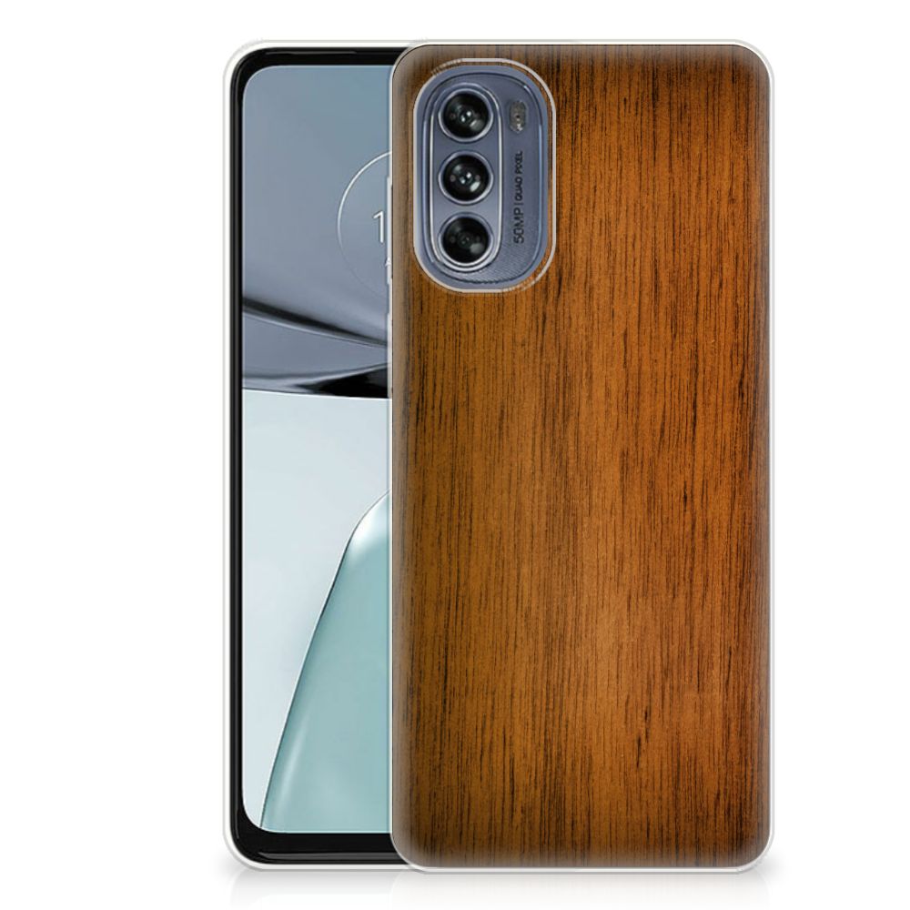 Motorola Moto G62 5G Bumper Hoesje Donker Hout