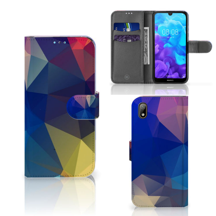 Huawei Y5 (2019) Book Case Polygon Dark