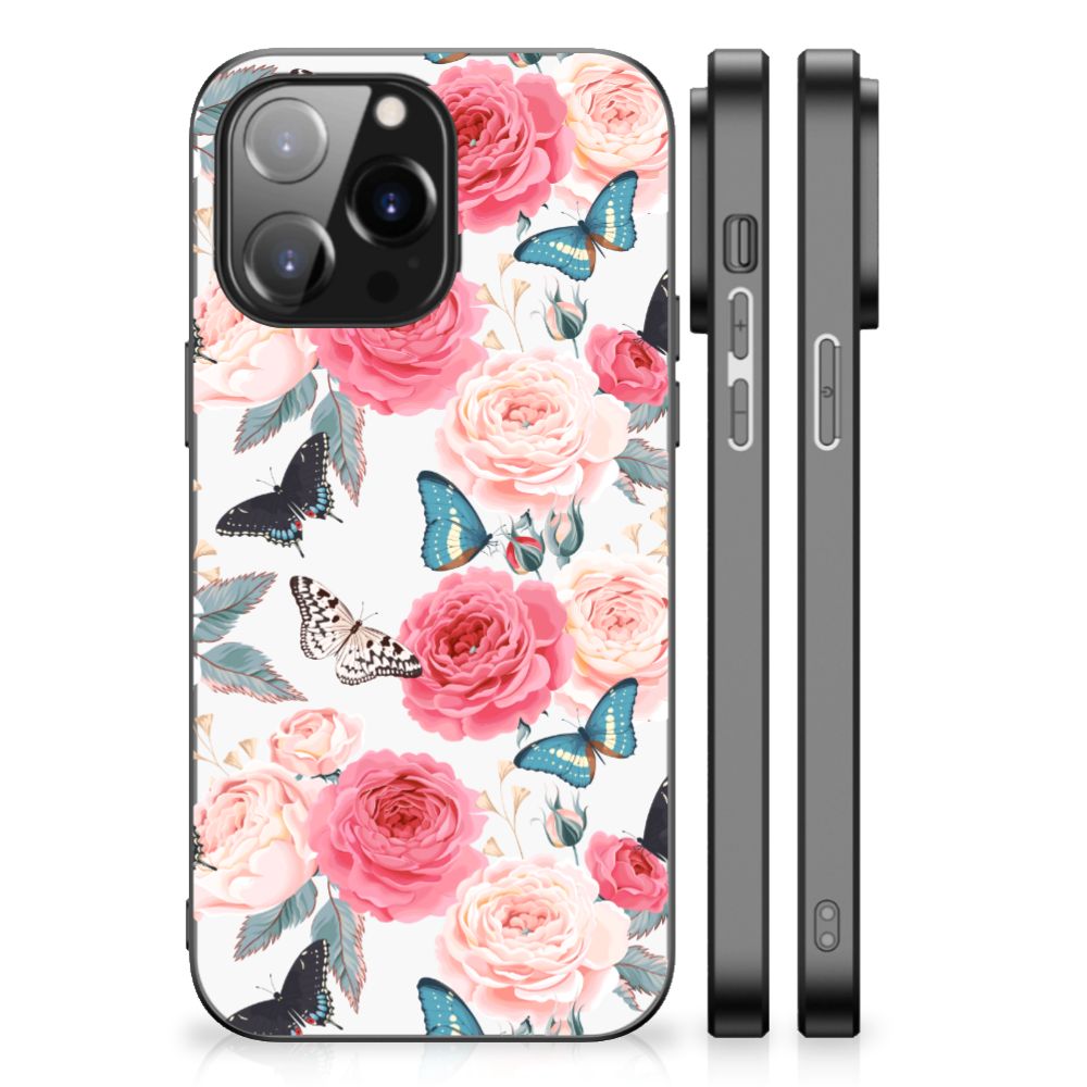 iPhone 14 Pro Max Bloemen Hoesje Butterfly Roses