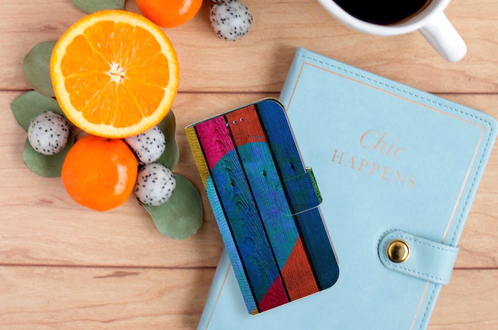 Samsung Galaxy S10e Book Style Case Wood Heart - Cadeau voor je Vriend