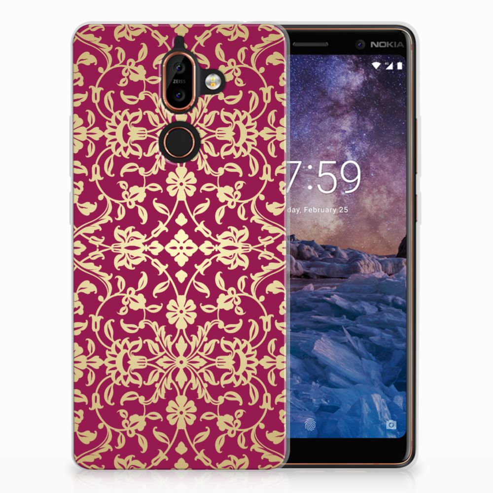 Siliconen Hoesje Nokia 7 Plus Barok Pink