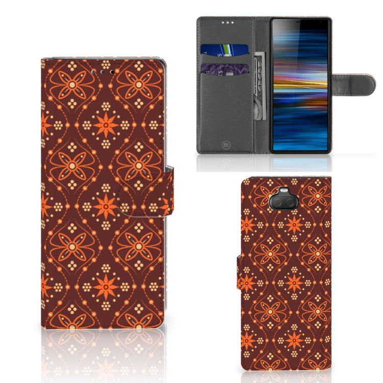 Sony Xperia 10 Telefoon Hoesje Batik Brown