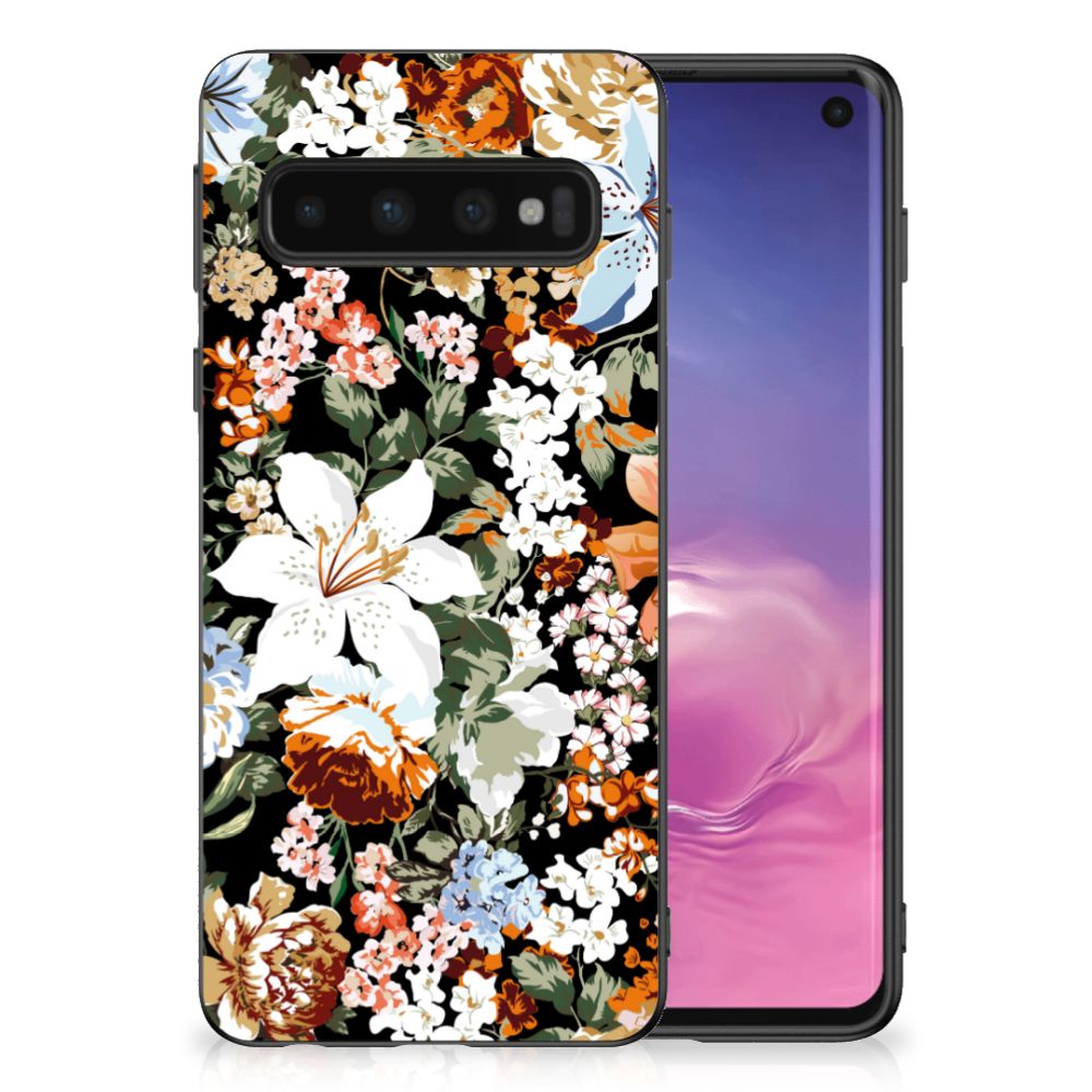Skin Case voor Samsung Galaxy S10 Dark Flowers B2C Telecom