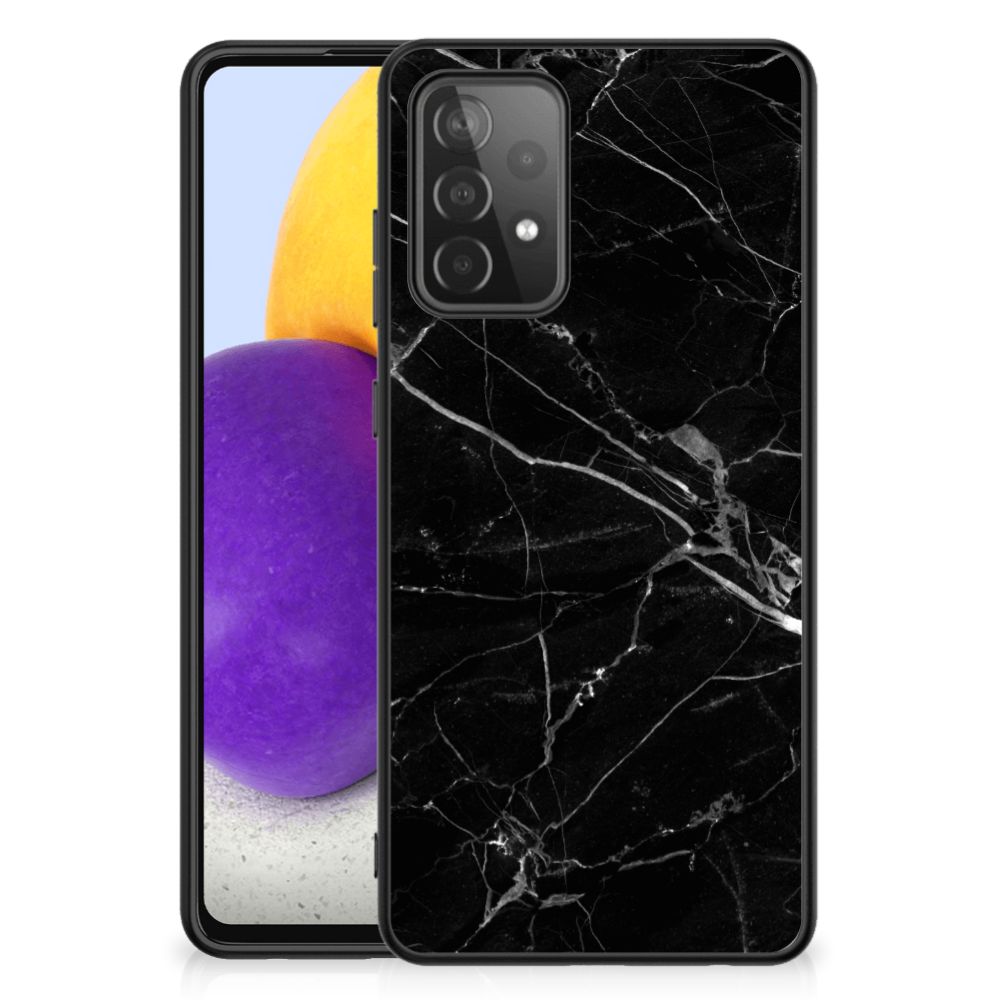 Samsung Galaxy A72 (5G/4G) Marmeren Print Telefoonhoesje Marmer Zwart - Origineel Cadeau Vader