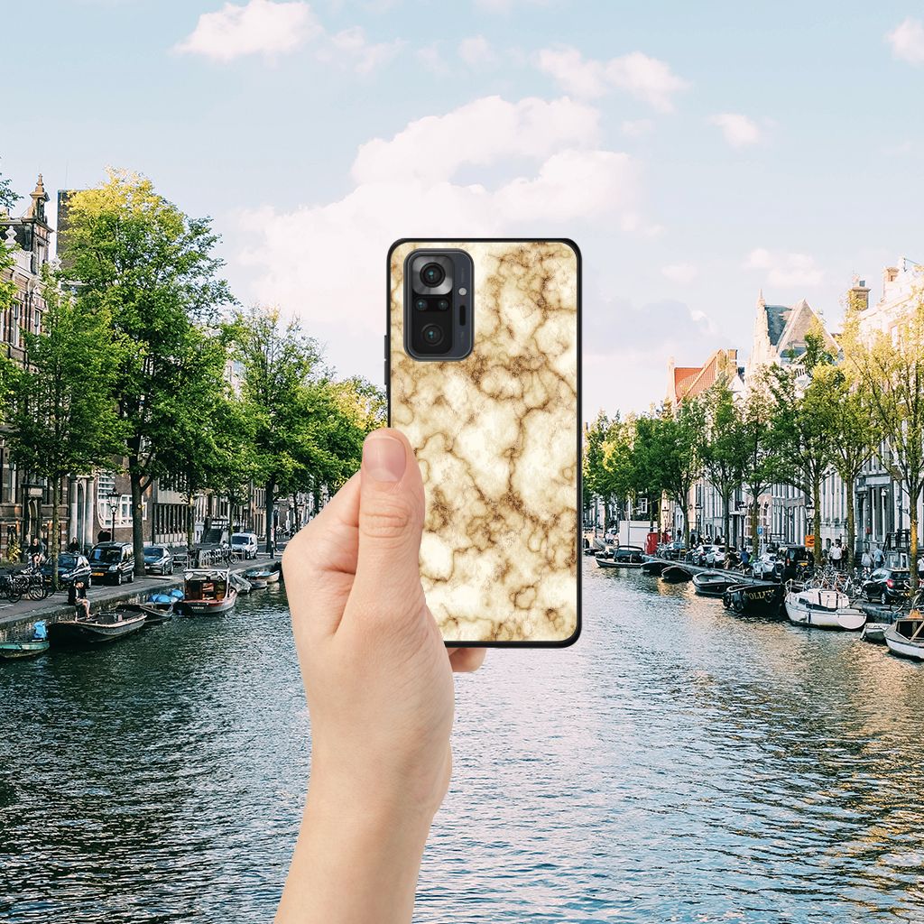 Xiaomi Redmi Note 10 Pro Marmeren Print Telefoonhoesje Marmer Goud B2C Telecom
