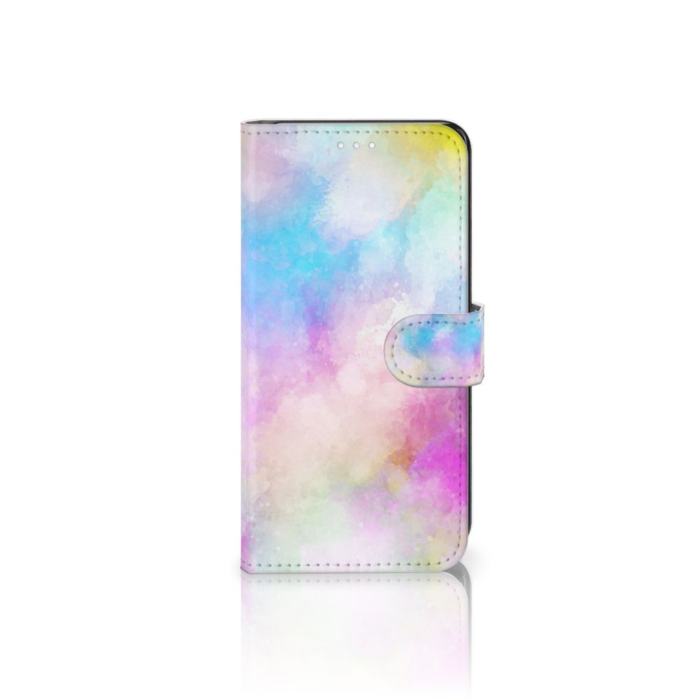 Hoesje Samsung Galaxy S21 FE Watercolor Light met kleurrijk pastelontwerp en pasjeshouder