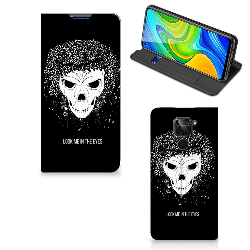 Mobiel BookCase Xiaomi Redmi Note 9 Skull Hair - B2C Telecom