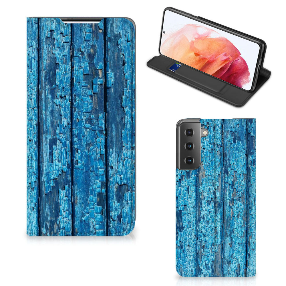 Samsung Galaxy S21 Book Wallet Case Wood Blue